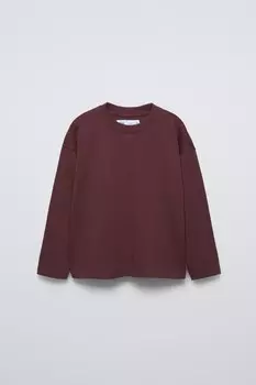 Базовая футболка ZARA, цвет wine