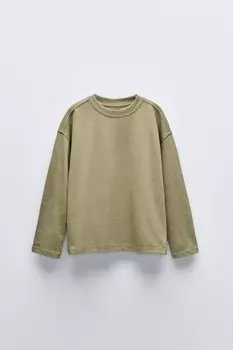Базовая футболка ZARA, хаки