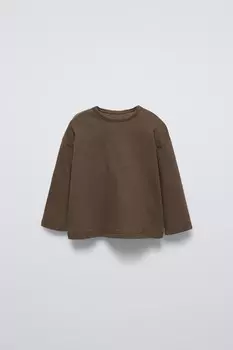 Базовая футболка ZARA, коричневый