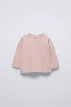 Базовая футболка ZARA, пыльно-розовый