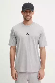 Базовая хлопковая футболка adidas, серый