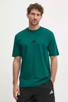 Базовая хлопковая футболка adidas, зеленый