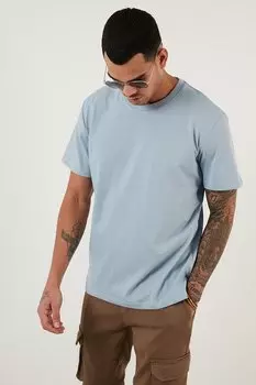 Базовая хлопковая футболка обычного кроя с круглым вырезом 5902271 Buratti, серый