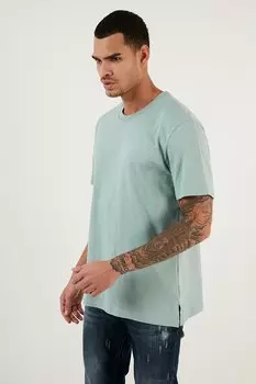 Базовая хлопковая футболка обычного кроя с круглым вырезом 5902271 Buratti, зеленый
