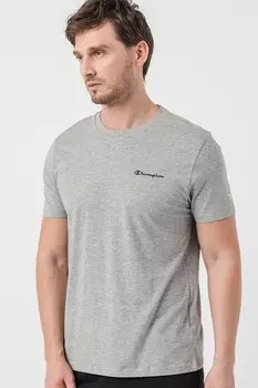 Базовая хлопковая футболка с логотипом Champion, серый