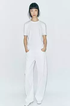 Базовая хлопковая футболка ZARA, белый