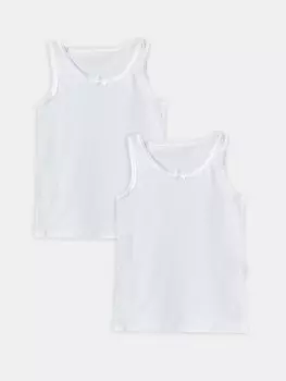 Базовая хлопковая майка для девочек с круглым вырезом, 2 шт. LCW Kids