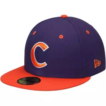Базовая кепка New Era Clemson Tigers 59FIFTY - фиолетово-оранжевая