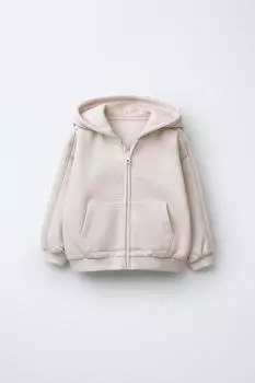 Базовая куртка с капюшоном ZARA, цвет Stone