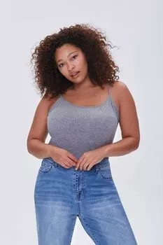 Базовая майка больших размеров с тонкими бретелями из органического хлопка Forever 21, серый