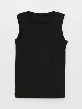 Базовая майка для девочек с круглым вырезом LCW Kids, новый черный