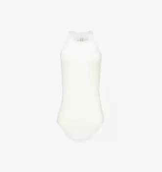 Базовая майка из прозрачного ребристого джерси с необработанным краем Rick Owens, цвет dinge