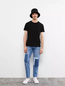 Базовая мужская футболка из чесаного хлопка с круглым вырезом и короткими рукавами LCW Casual