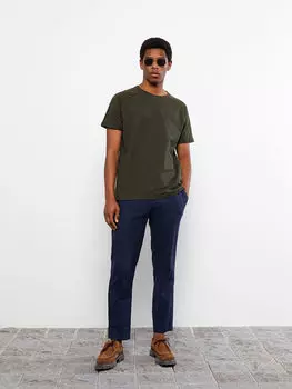 Базовая мужская футболка из пике с круглым вырезом и короткими рукавами LCW Casual