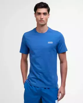 Базовая мужская футболка с коротким рукавом и логотипом на груди Barbour International, синий