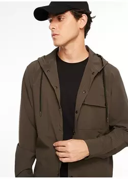 Базовая мужская рубашка цвета хаки с капюшоном Fabrika