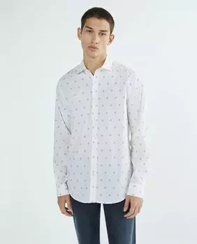 Базовая мужская рубашка в горошек Guess, белый