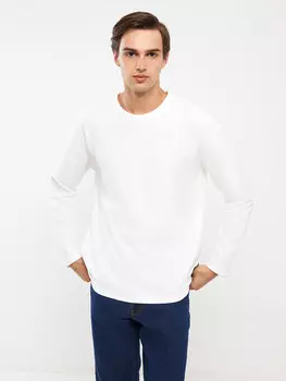 Базовая мужская толстовка с круглым вырезом и длинными рукавами LCW Casual, экрю