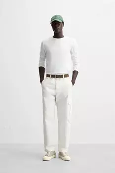 Базовая облегающая футболка ZARA, белый