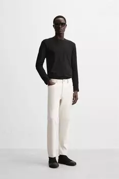 Базовая облегающая футболка ZARA, черный