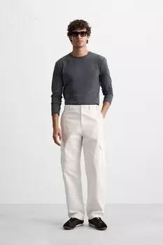 Базовая облегающая футболка ZARA, угольно-серый