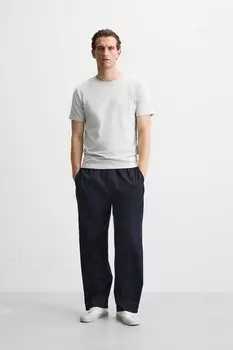 Базовая облегающая футболка ZARA, жемчужно-серый