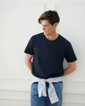 Базовая однотонная мужская футболка с коротким рукавом Emidio Tucci, темно-синий