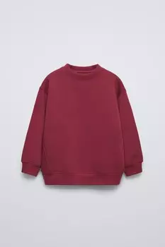 Базовая плюшевая толстовка ZARA, бордовый