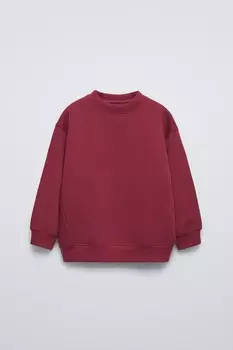 Базовая плюшевая толстовка ZARA, бордовый