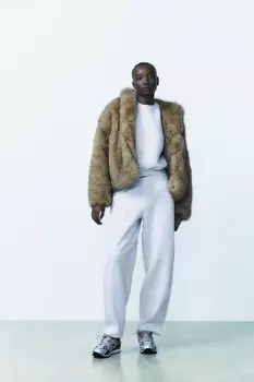 Базовая плюшевая толстовка ZARA, серый мергель