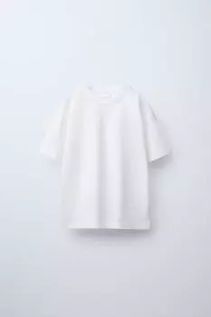 Базовая простая футболка ZARA, белый