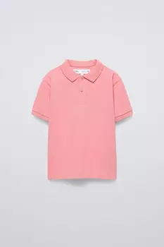 Базовая простая рубашка-поло ZARA, коралловый