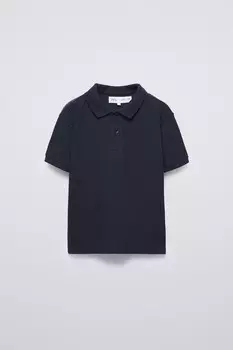 Базовая простая рубашка-поло ZARA, темно-синий