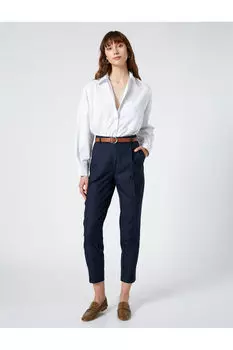 Базовая рубашка, длинный рукав, карман на пуговицах, детальный хлопок Koton, белый