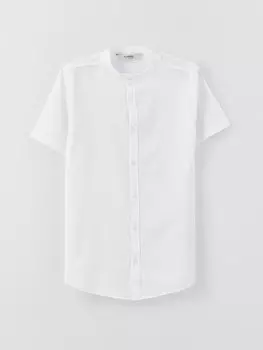 Базовая рубашка для мальчика с великолепным воротником и короткими рукавами LCW Kids