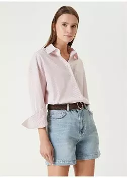 Базовая рубашка с воротником рубашки Бело-красная женская рубашка 1091974 Network, красный