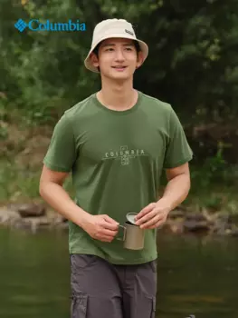 Базовая спортивная футболка Columbia с круглым вырезом и короткими рукавами, черный