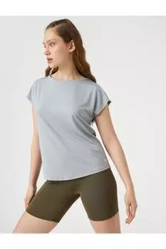 Базовая спортивная футболка с минимальным принтом Koton, серый