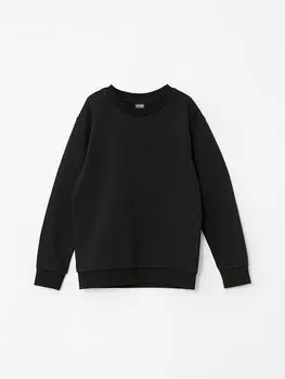 Базовая толстовка для мальчиков с круглым вырезом и длинными рукавами LCW Kids, новый черный