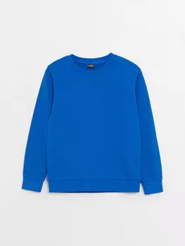 Базовая толстовка для мальчиков с круглым вырезом и длинными рукавами LCW Kids, темно-синий
