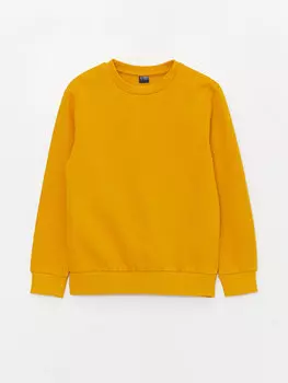 Базовая толстовка для мальчиков с круглым вырезом и длинными рукавами LCW Kids, темно-желтый