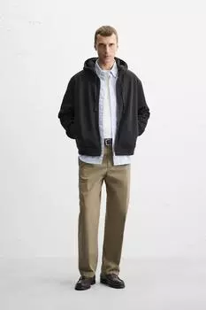 Базовая толстовка на молнии ZARA, черный