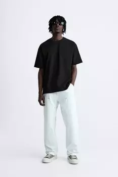 Базовая тяжелая футболка ZARA, черный