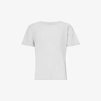 Базовая трикотажная футболка со складками Homme Pliss Issey Miyake, серый