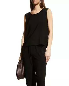 Базовая трикотажная майка черного цвета Caroline Rose