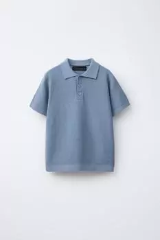 Базовая трикотажная рубашка поло ZARA, синий