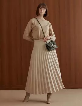 Базовая юбка плиссе бежевая Kayra
