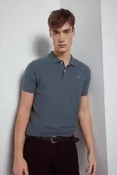 Базовая узкая футболка-поло Pedro del Hierro, синий