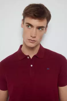 Базовая узкая футболка-поло Pedro del Hierro, темно-красный