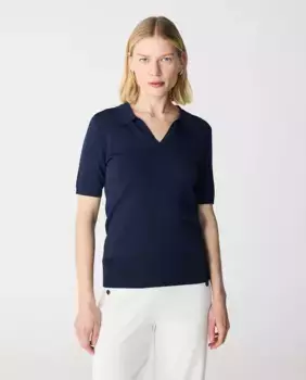 Базовая женская футболка-поло с коротким рукавом Escorpion, тёмно-синий